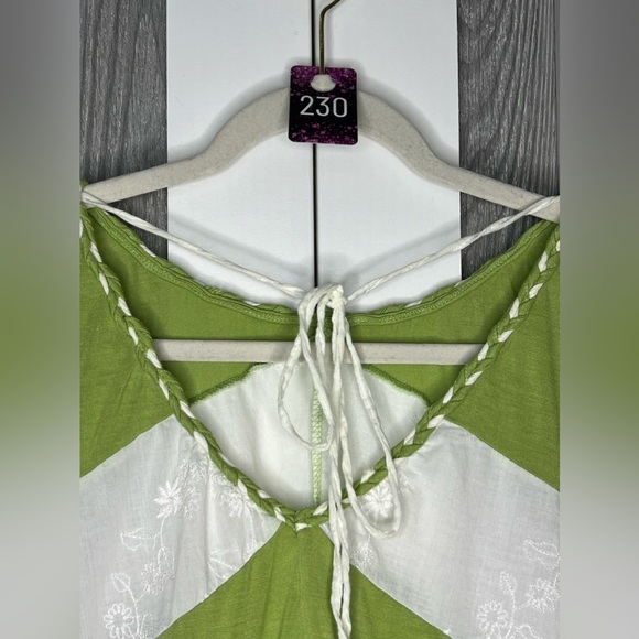 230. Casual 100% Cotton Chevron Top braided collar Medium M - Picture 3 of 7